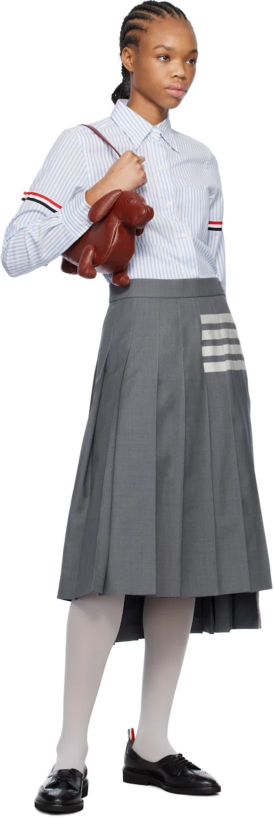 THOM BROWNE Pleated Skirt In Grey