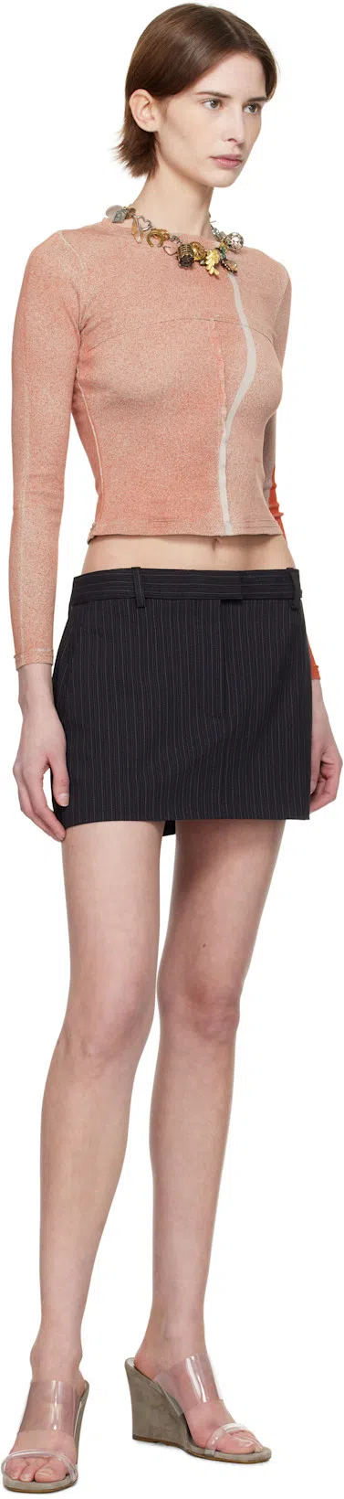 ACNE STUDIOS Black Pinstripe Miniskirt In 900 Black