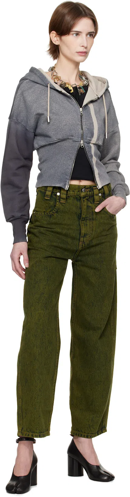 MAISON MARGIELA Tabi Leather Heels In Shinyblack