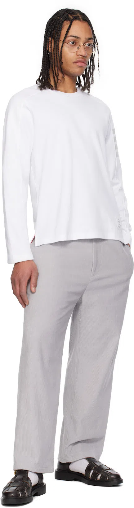 THOM BROWNE Grained Leather Penny Loafers In Black