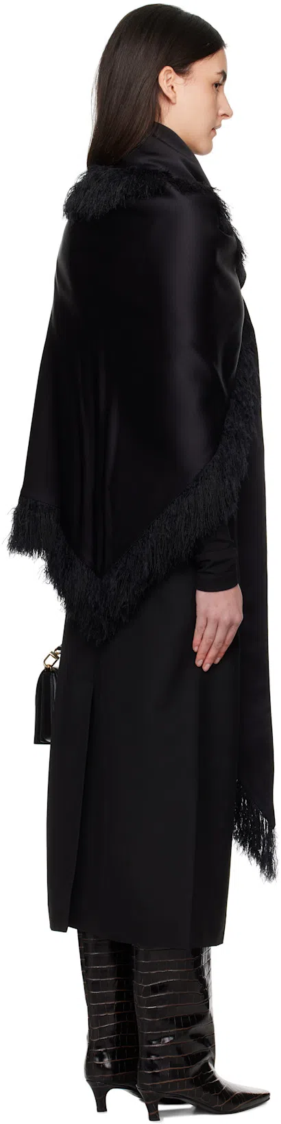 TOTÊME Toteme Women Black Canvas Low-waist Straight Long Skirt