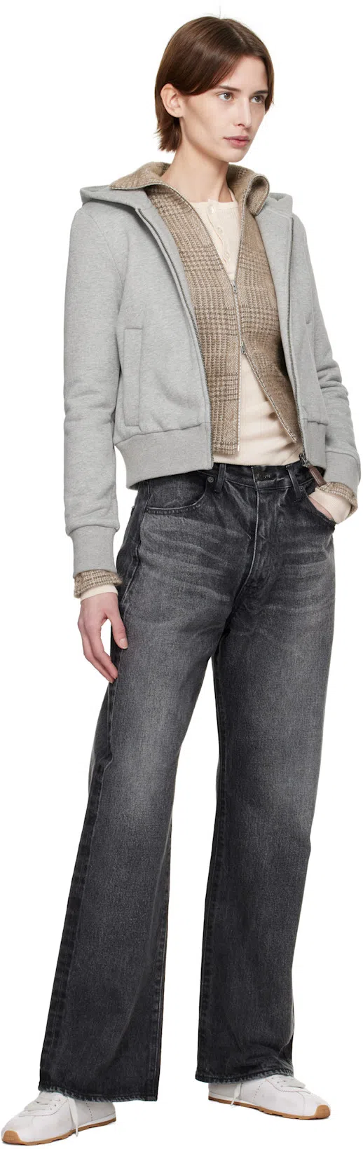 FAX COPY EXPRESS Gray Tight Fleece-lined Hoodie In Grey