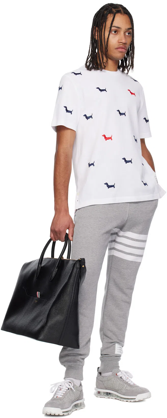 THOM BROWNE Jogger Trousers 4 Bar In Grey