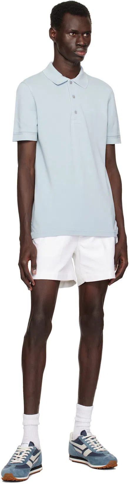 TOM FORD Cambridge Leather-trimmed Suede Sneakers In Blue