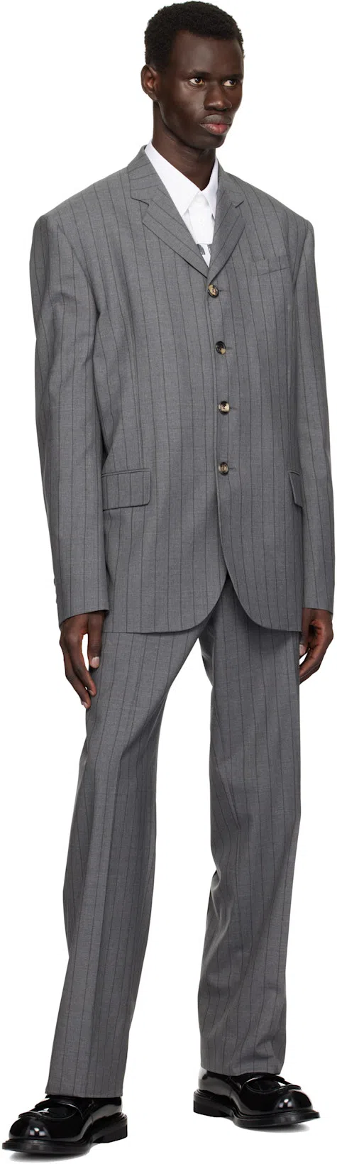 MOSCHINO Pinstripe Trousers In Multi Grey