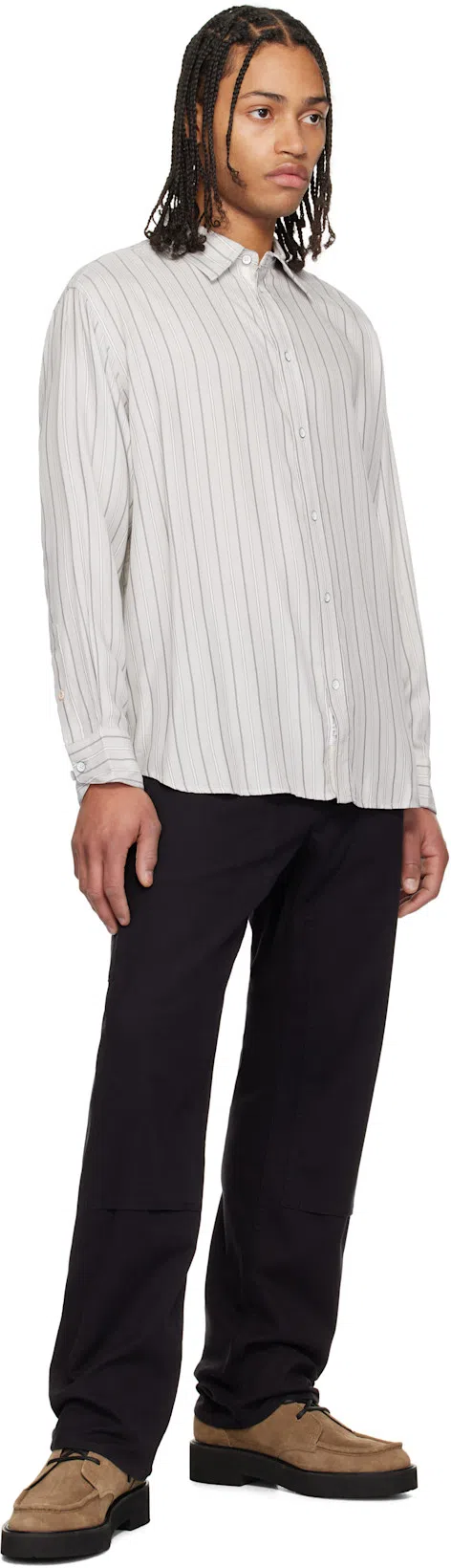 RAG & BONE Off-white Matthew Striped Shirt In Whtstripe