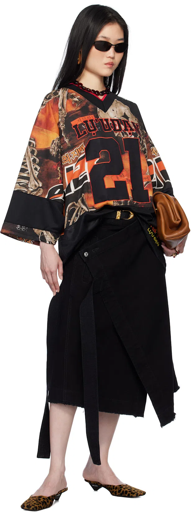 BOTTEGA VENETA Lauren 1980 Mini Clutch With Chain In Lightwoodmbrass