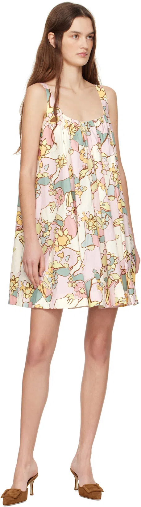 ZIMMERMANN Maxine Mini Dress Pink Kaleidoscope Floral In Multi