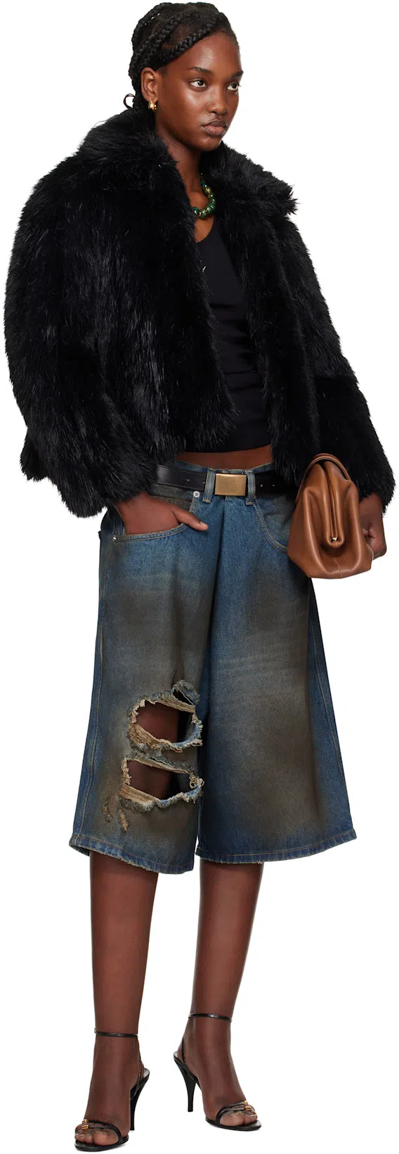 BOTTEGA VENETA Lauren 1980 Mini Clutch With Chain In Lightwoodmbrass