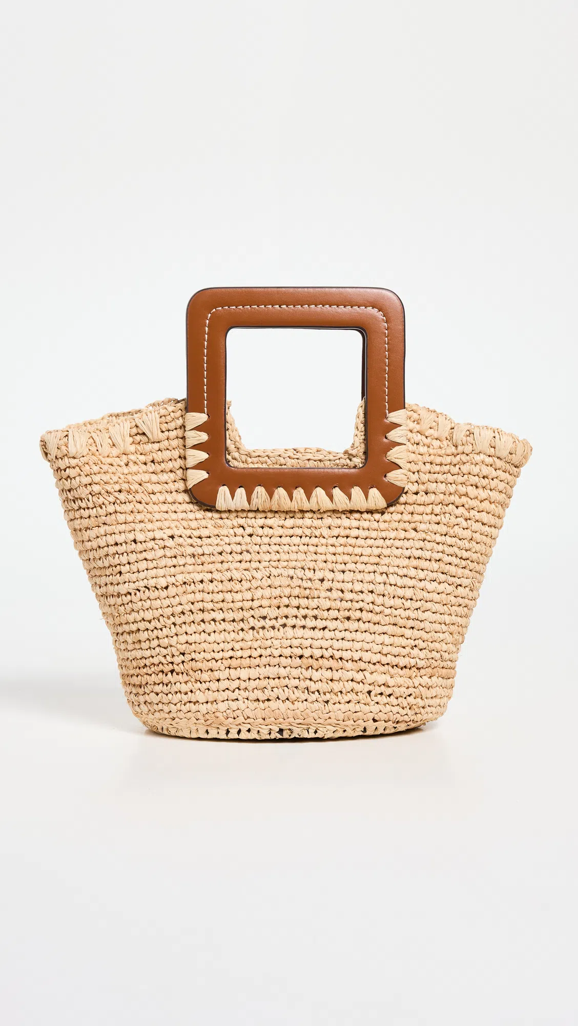 STAUD Shirley Raffia Mini Bucket Natural/tan