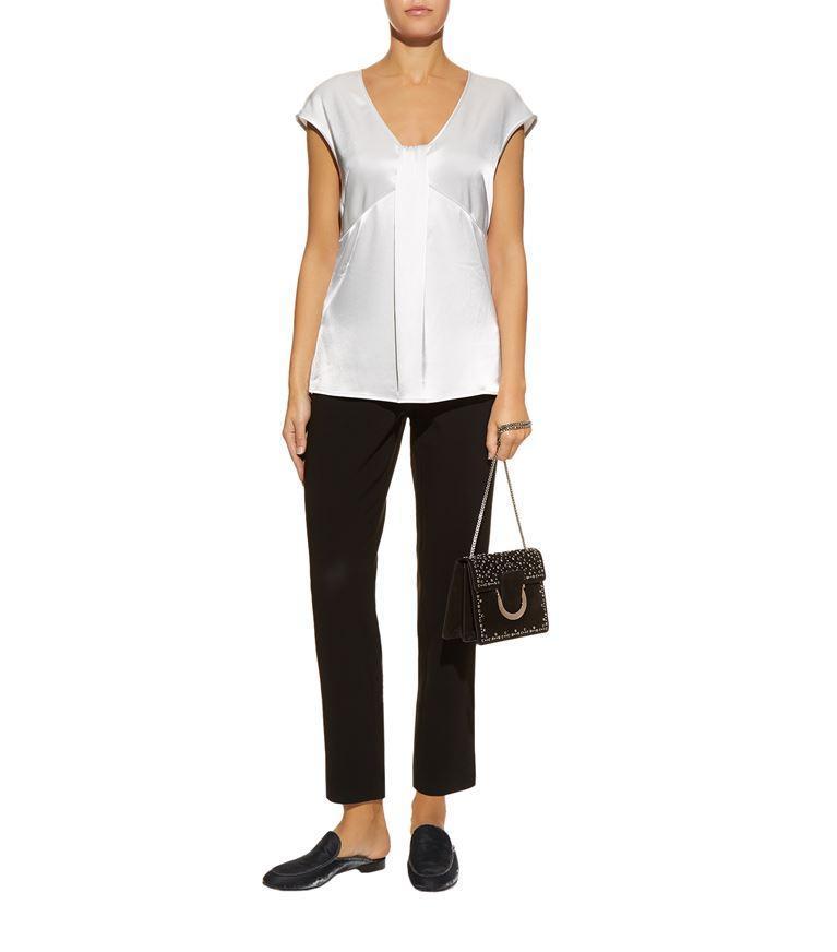 ST JOHN ‘diana' Flat Front Pressed Crease Straight Leg Pants In Black