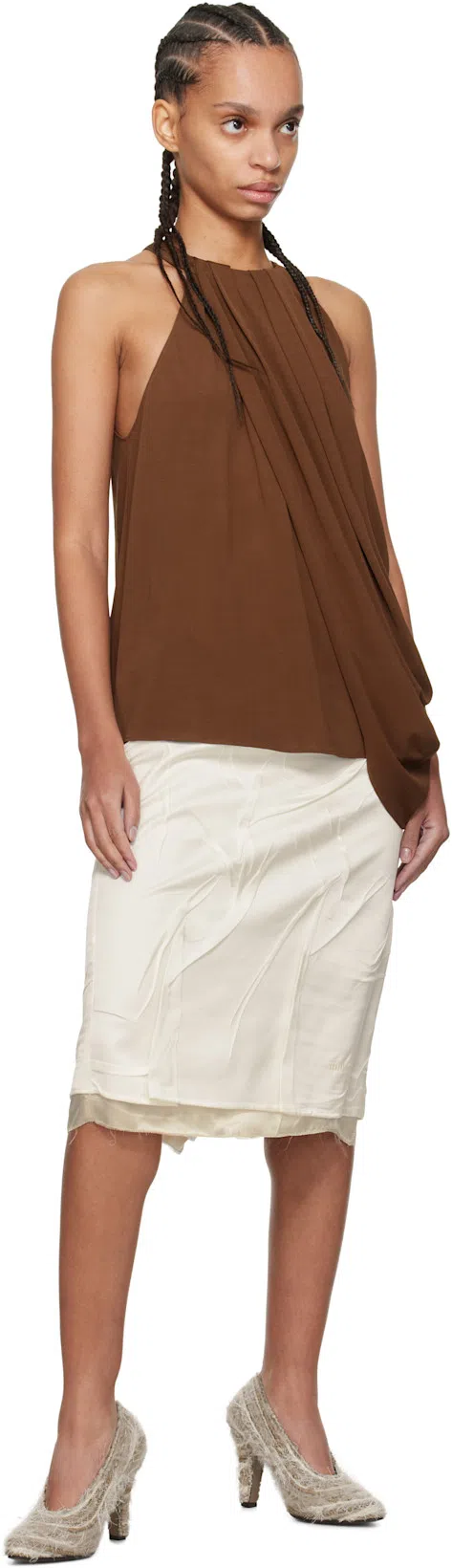 THE ROW Prudens Fuzzy Fabric Pumps In Lama