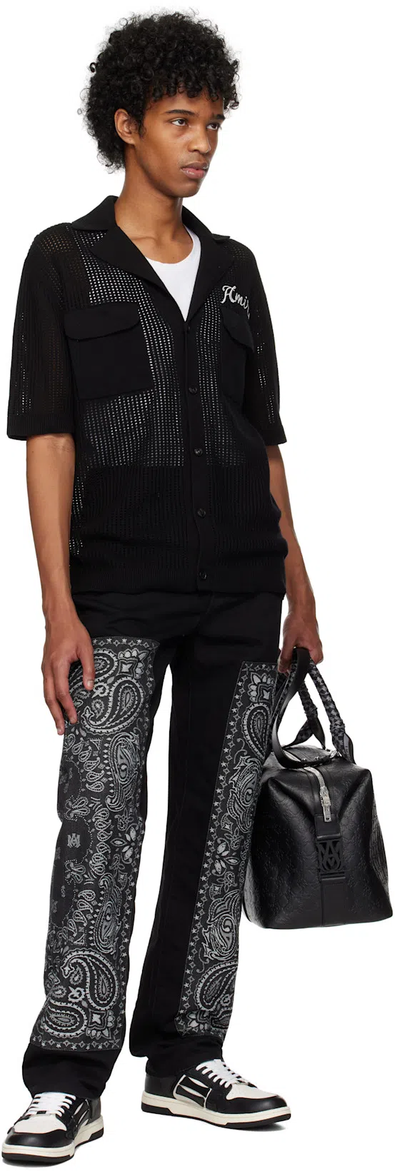 AMIRI Skel Sneakers In White And Black Leather