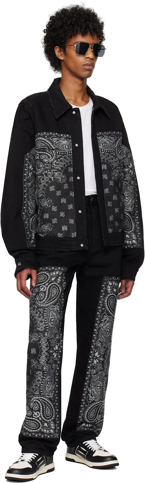 AMIRI Skel Sneakers In White And Black Leather