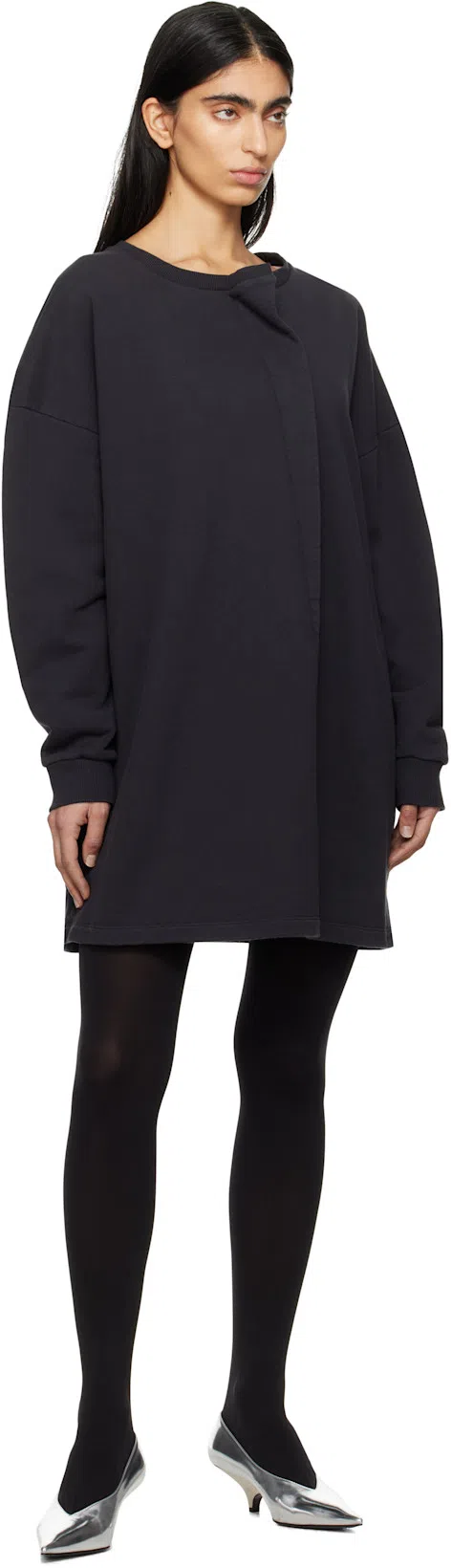 TOTÊME Toteme Pointed Toe Metallic Faux Leather Pump In Mirror Silver