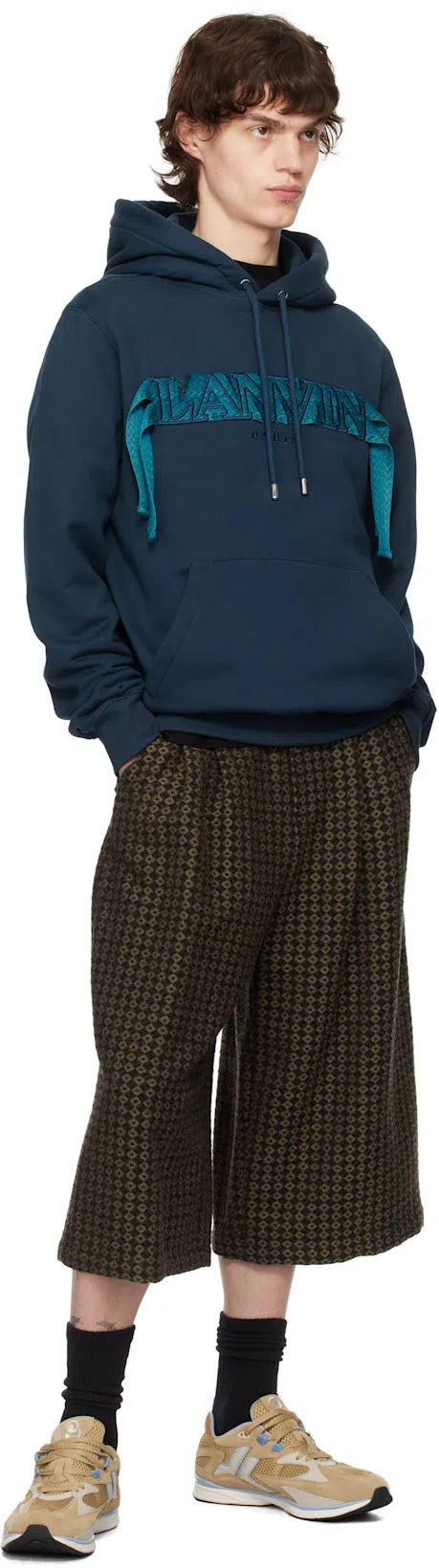 LANVIN Logo-embroidered T-shirt In Black