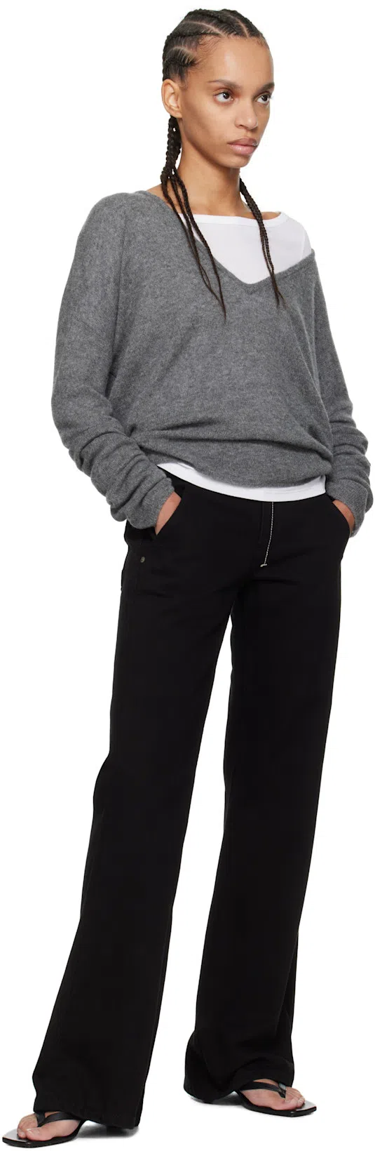 FAX COPY EXPRESS Black '000' Slim Flared Jeans