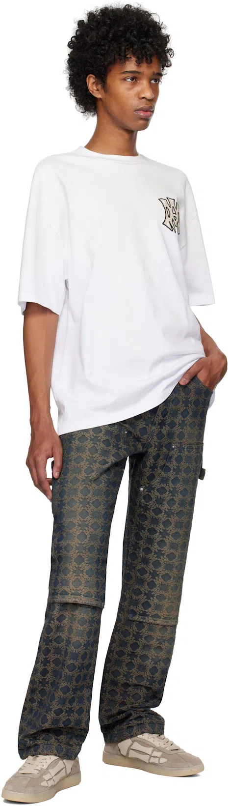 AMIRI Pacific Bones Black Sneakers With Contrasting Side Patches And Logo Patch On The Tongue In Leather M