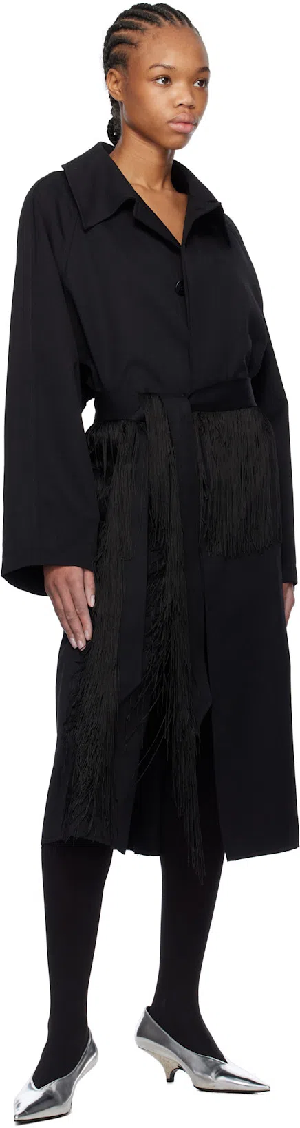 TOTÊME Toteme Pointed Toe Metallic Faux Leather Pump In Mirror Silver