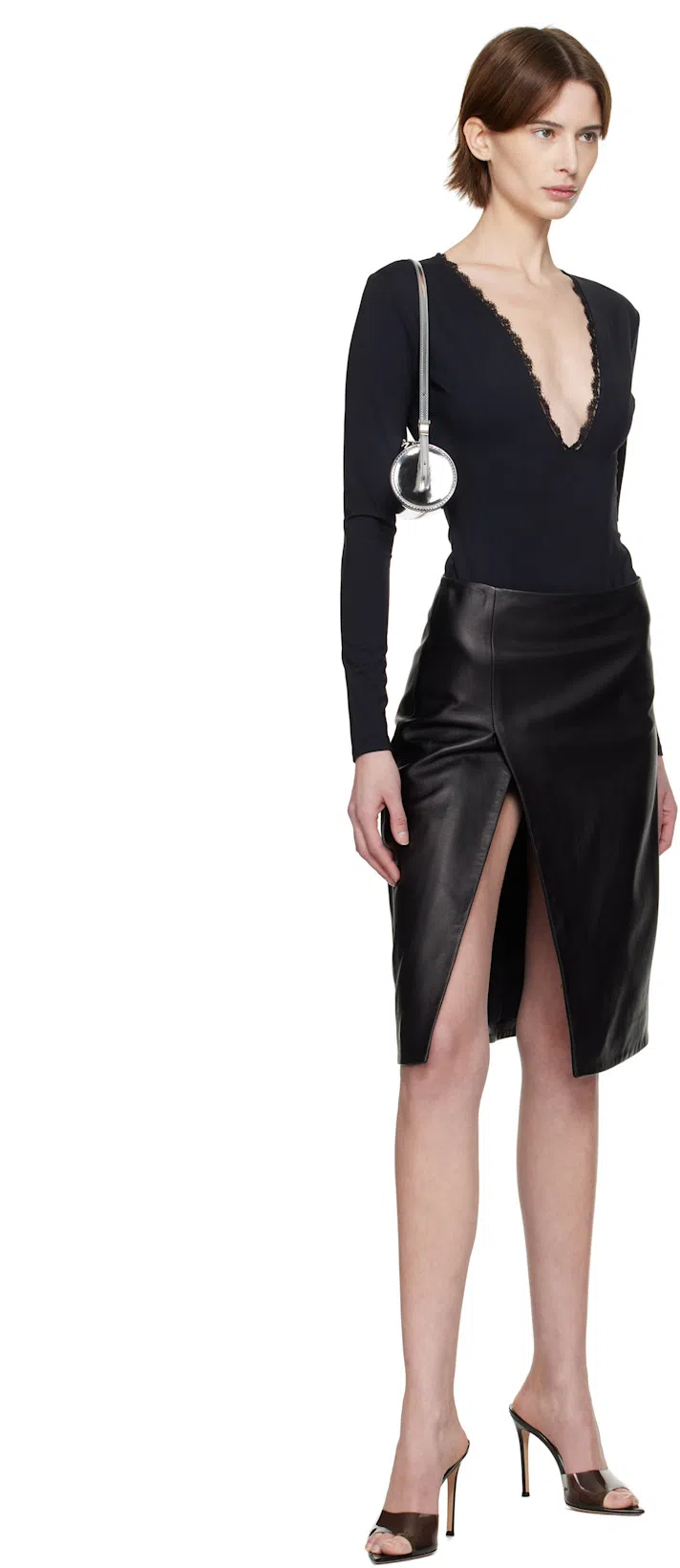 GIANVITO ROSSI Elle 85 Pointed Toe Mules In Black