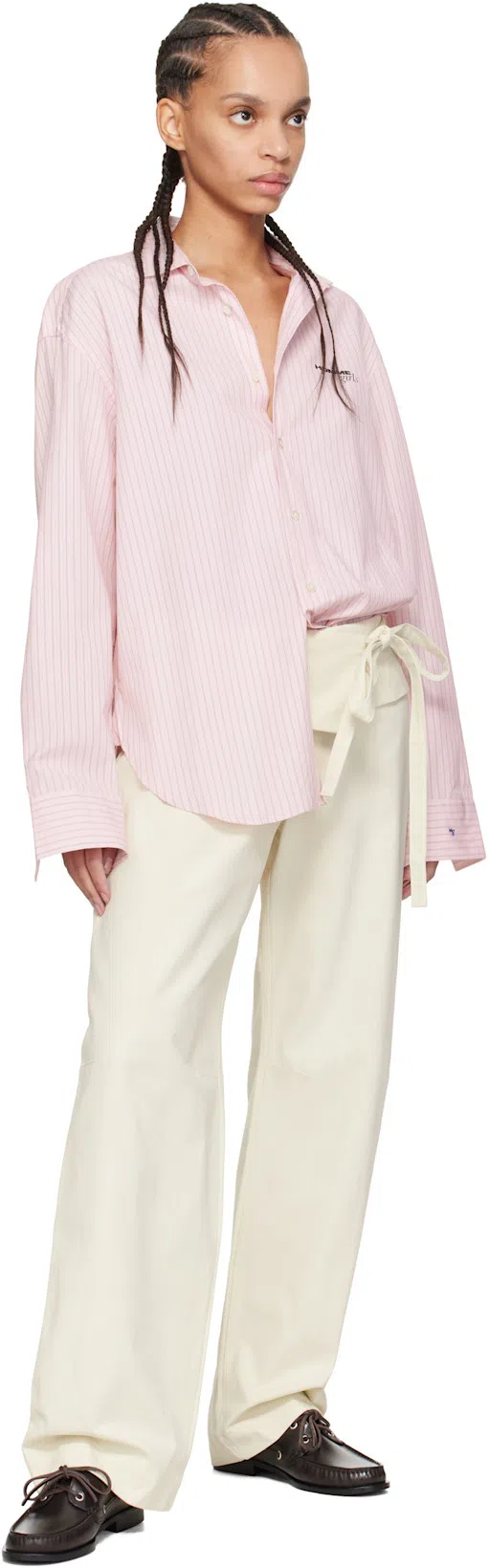 AEYDE 15mm Harris Leather Boat Shoes In Brown