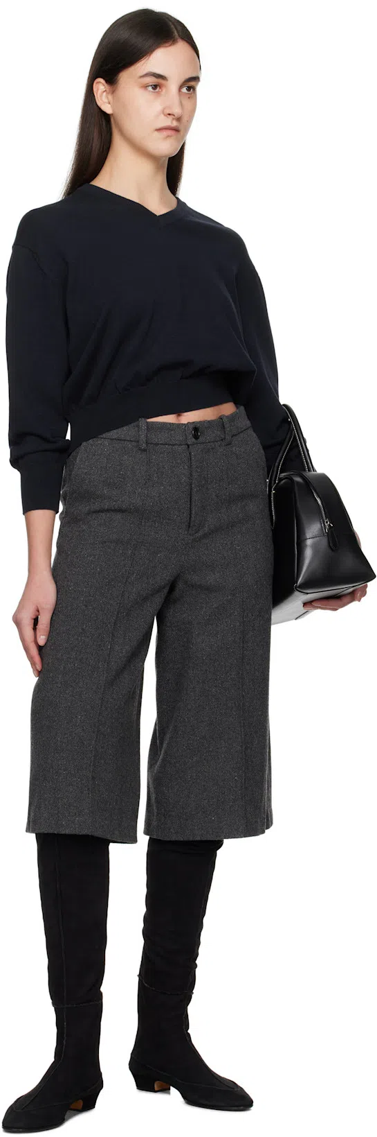 THE ROW Hereditas 25 Suede Over-the-knee Boots In Schwarz