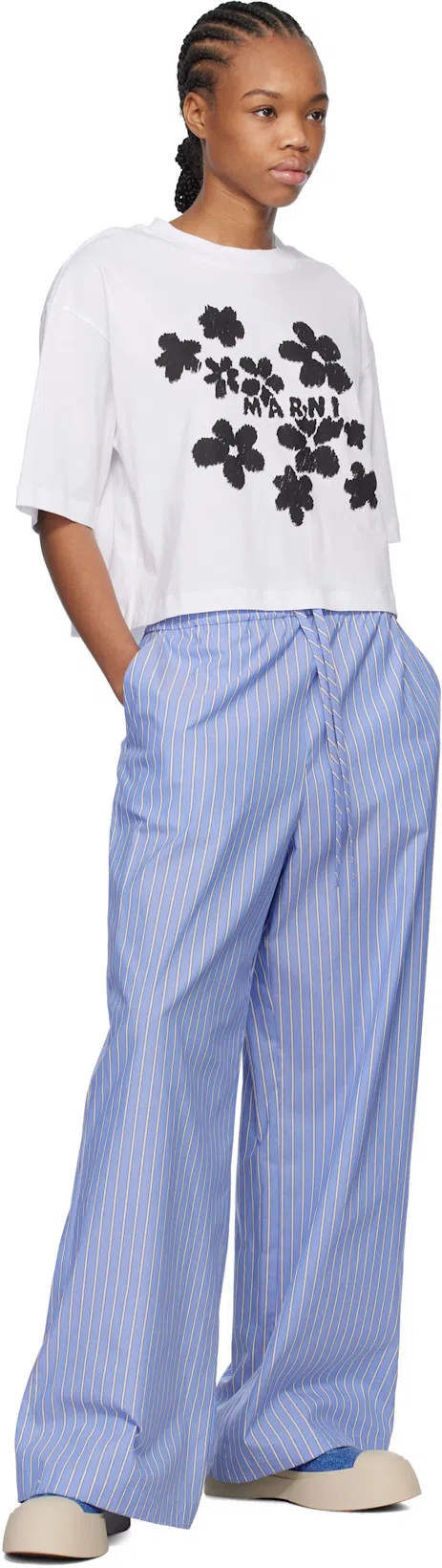 MARNI 20mm Pablo Mary Jane Denim Sneakers In Blue