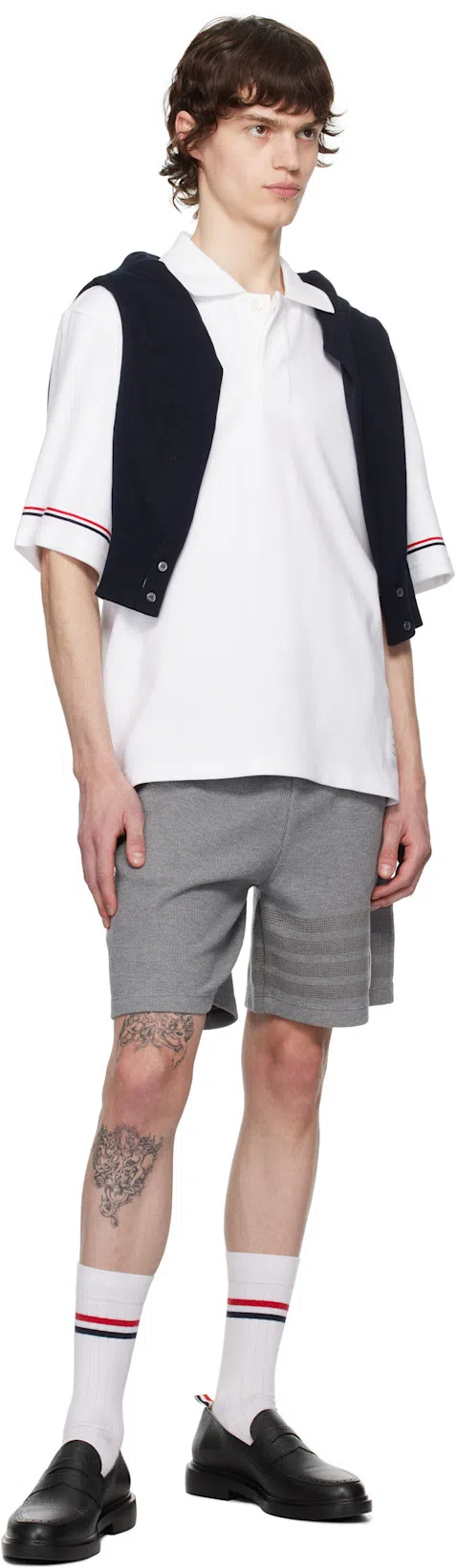 THOM BROWNE Grained Leather Penny Loafers In Black