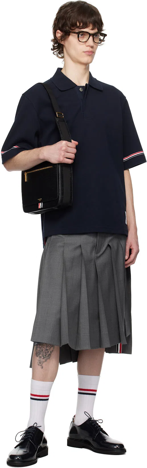 THOM BROWNE Rugby Fit Short Sleeve Cotton T-shirt In Black