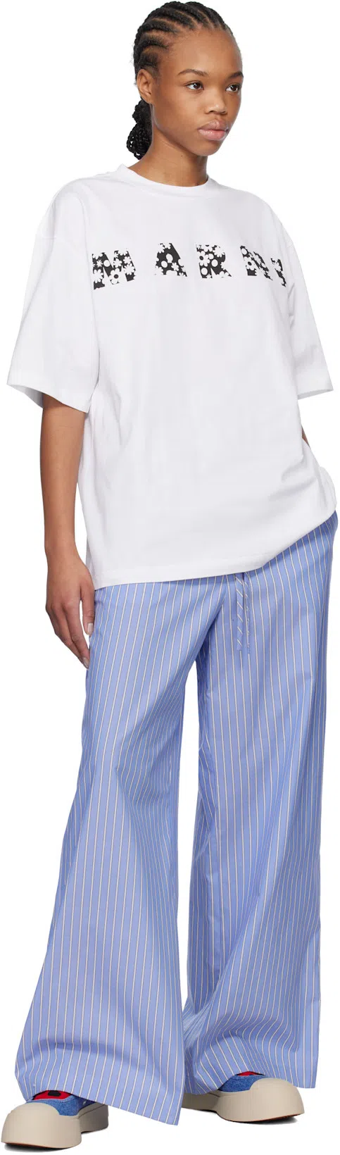 MARNI Cotton T Shirt With Logo In White