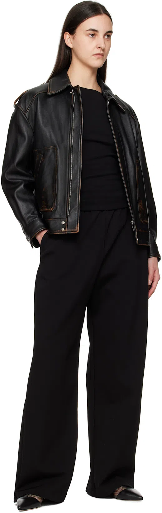 AEYDE Saba Buckled Patent-leather Slingback Pumps In Black