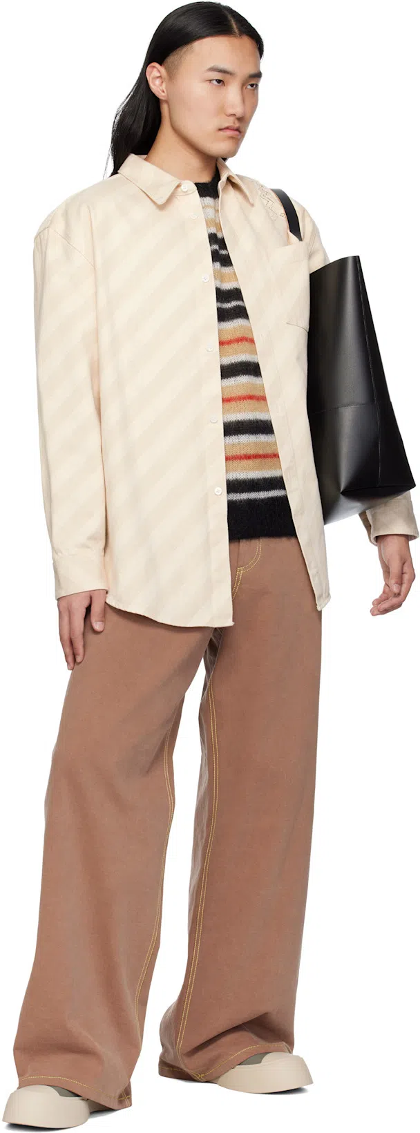 MARNI Brown Contrast Stitching Jeans In 00m40 Raisin