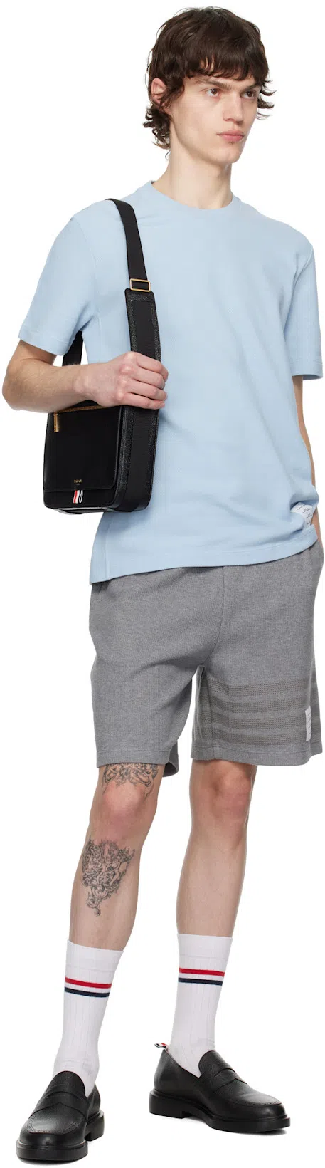 THOM BROWNE Grained Leather Penny Loafers In Black