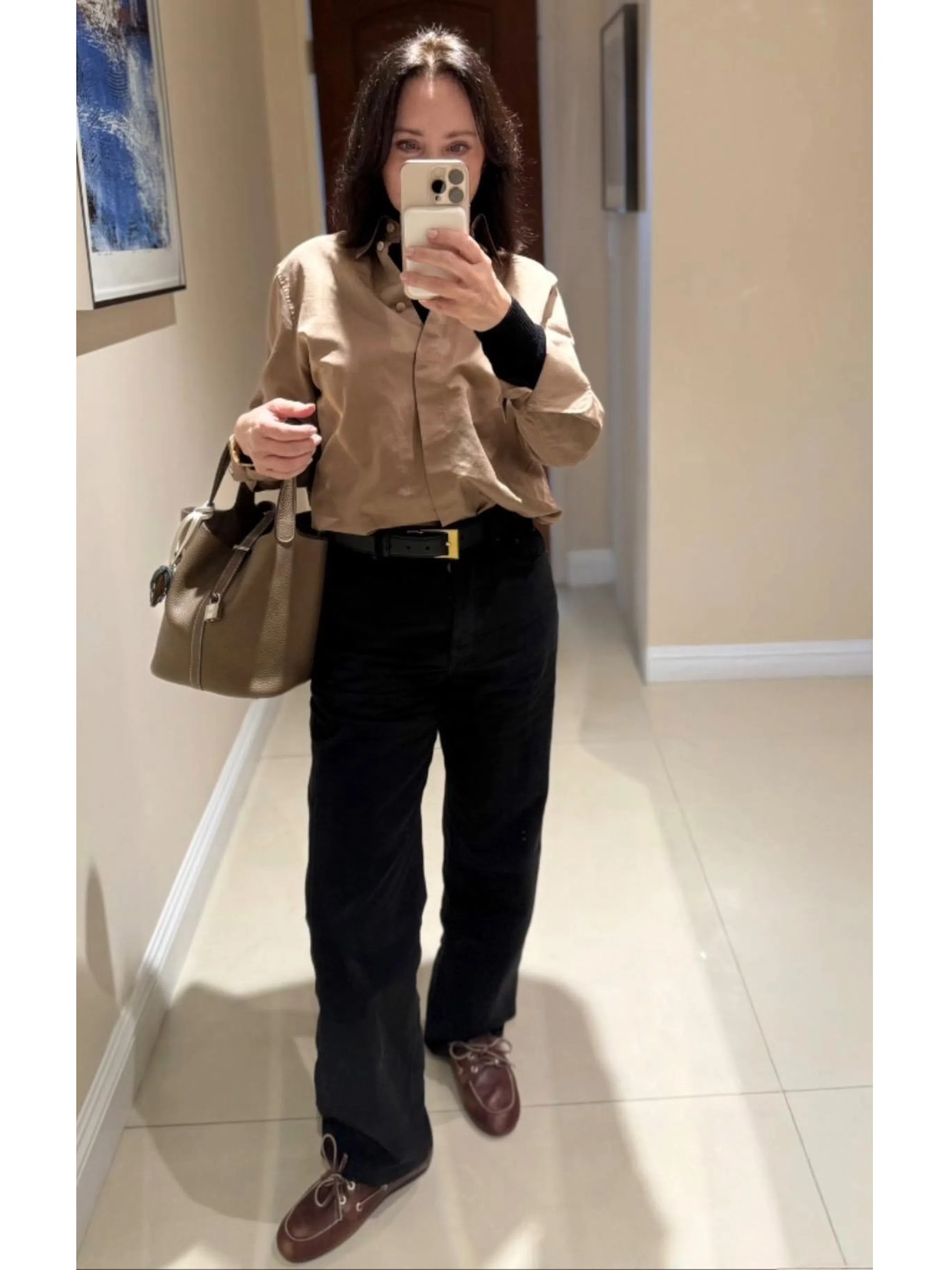 MIU MIU Burnt Brown Moccasin In Vintage Effect Leather