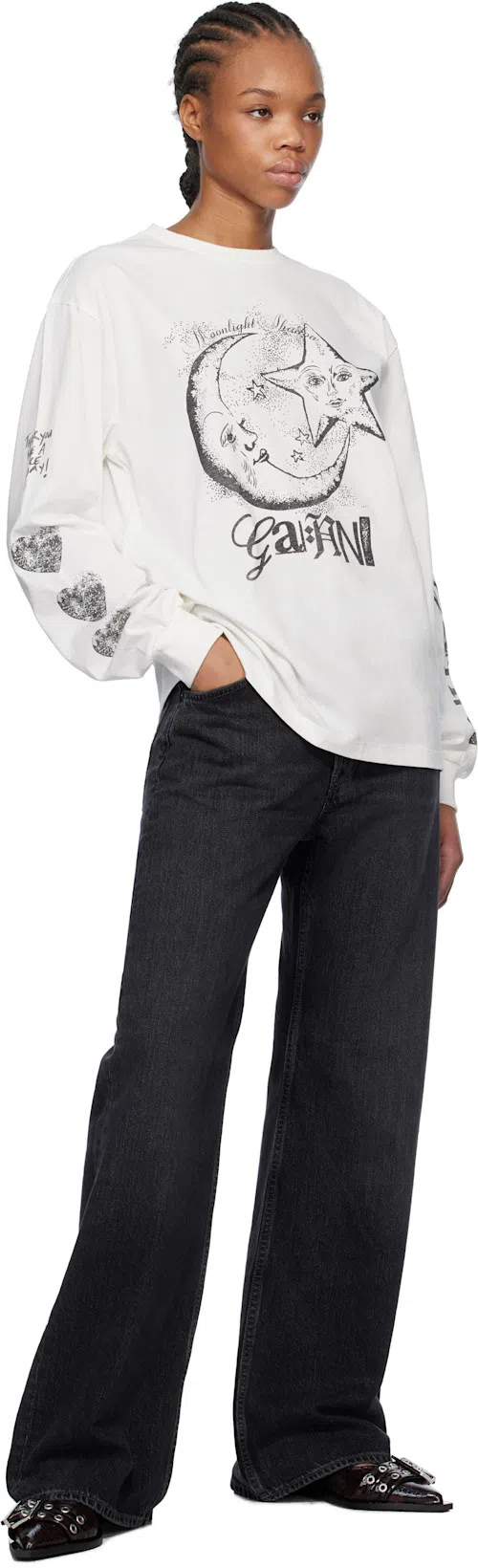 ACNE STUDIOS 2022 Flared High Waist Denim Jeans In Black