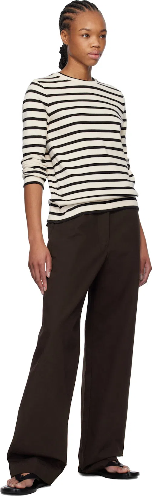 JIL SANDER Striped Longsleeve T-shirt In White