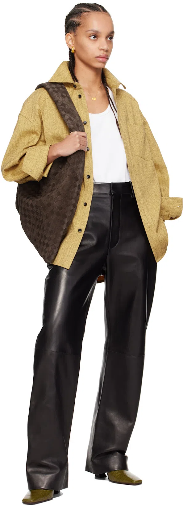 BOTTEGA VENETA Dry Stretch Cotton Ribbed Tank Top In Chalk