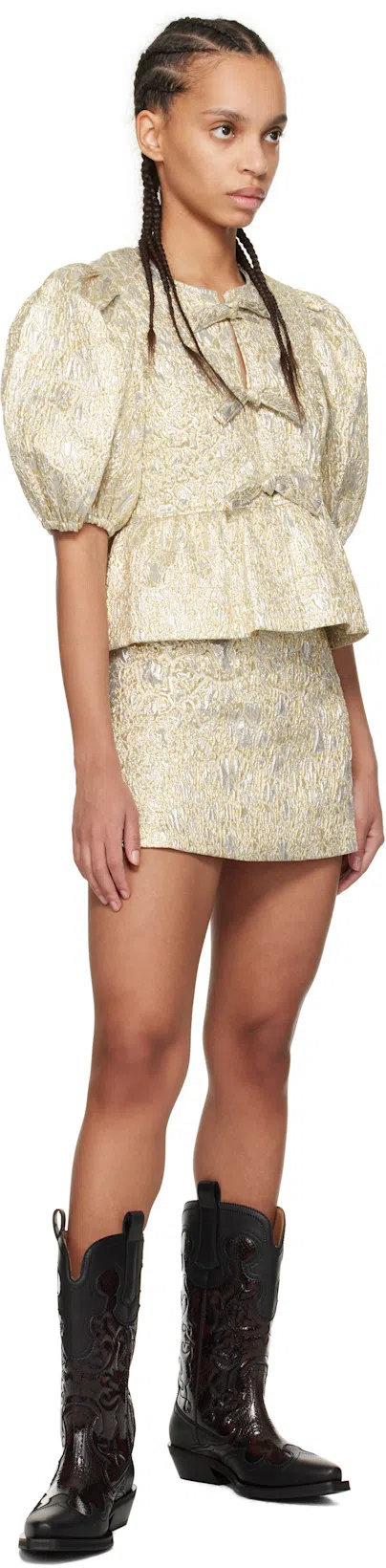 GANNI Leopard Print Relaxed Jersey T-shirt In Rosa