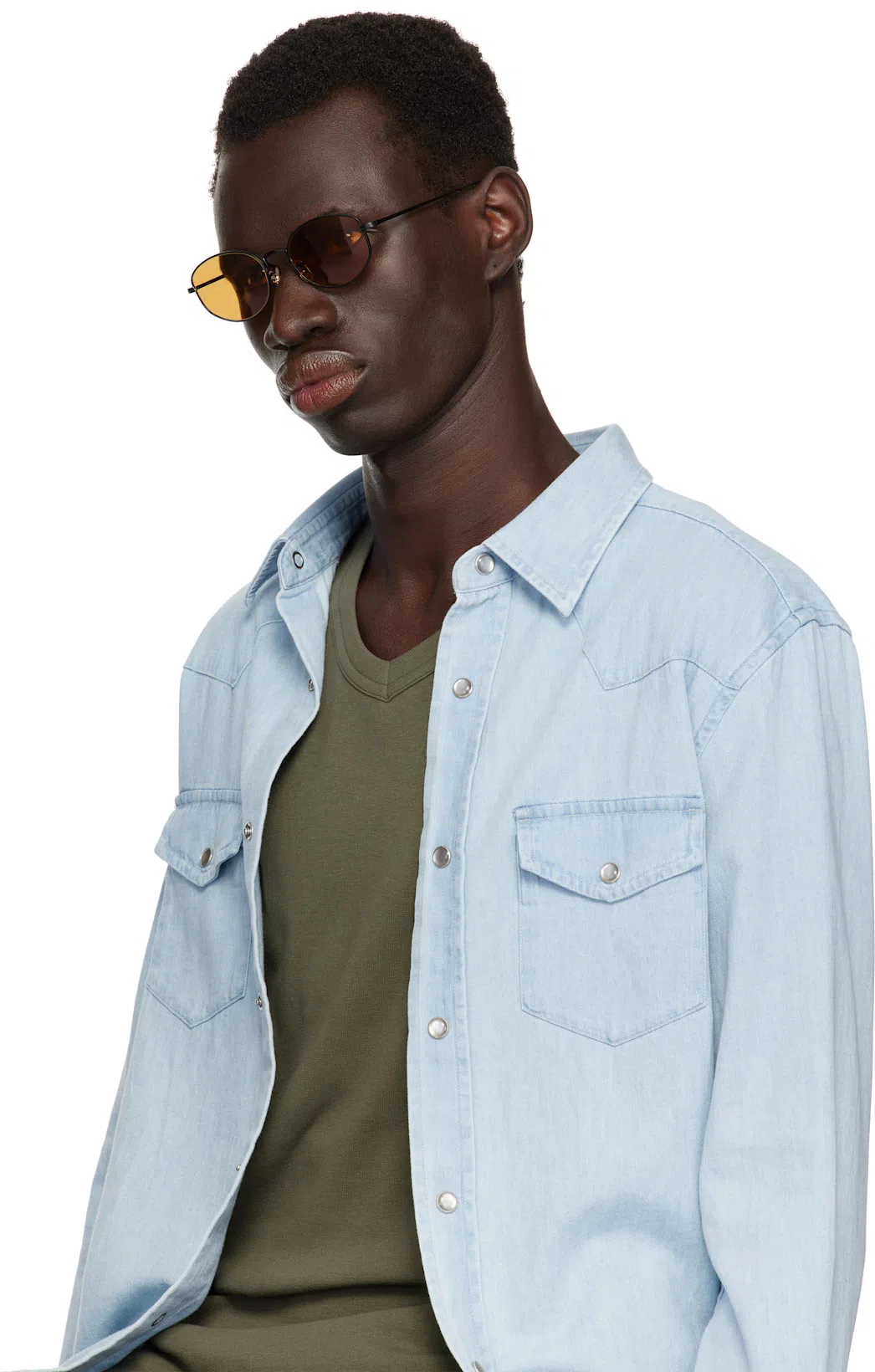 TOM FORD Khaki Cotton Stretch Jersey T-shirt In Military Green