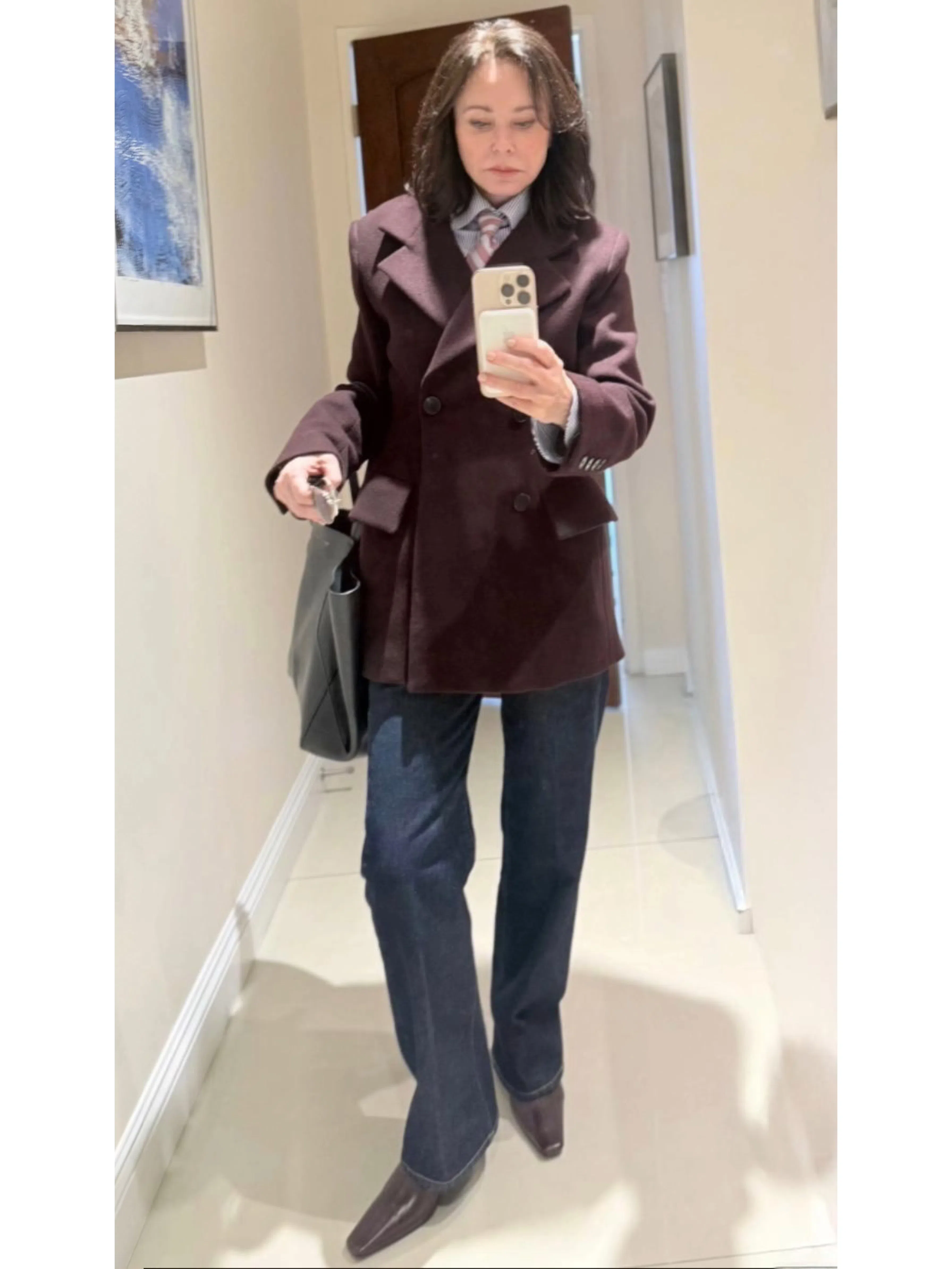 SAINT LAURENT Jill Patent-leather Ankle Boots In Vintage Burgundy