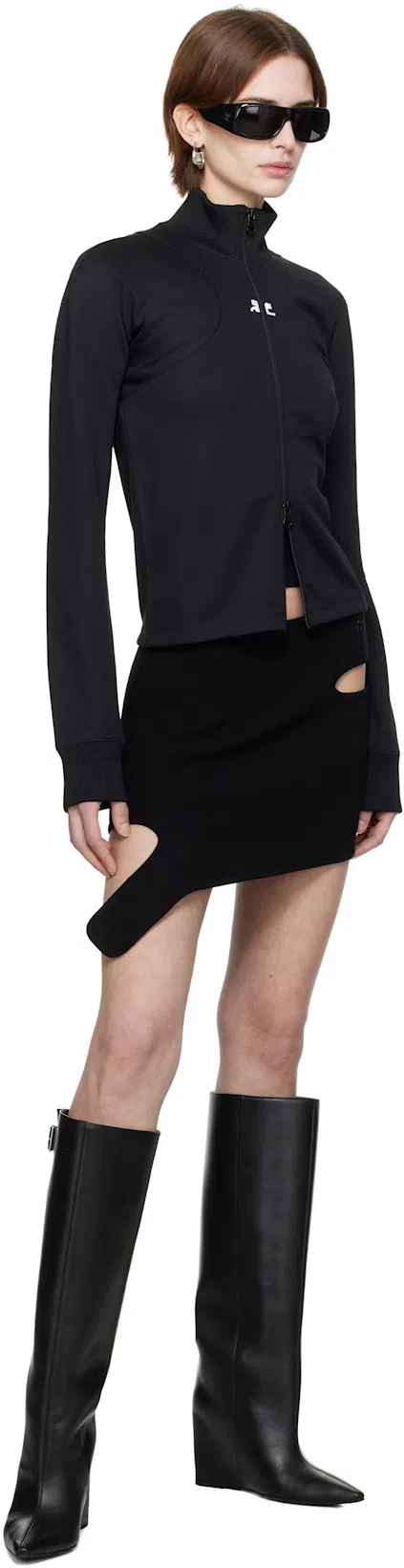 COURRÈGES Ac Straight Dry Jersey Cotton T-shirt In Gray