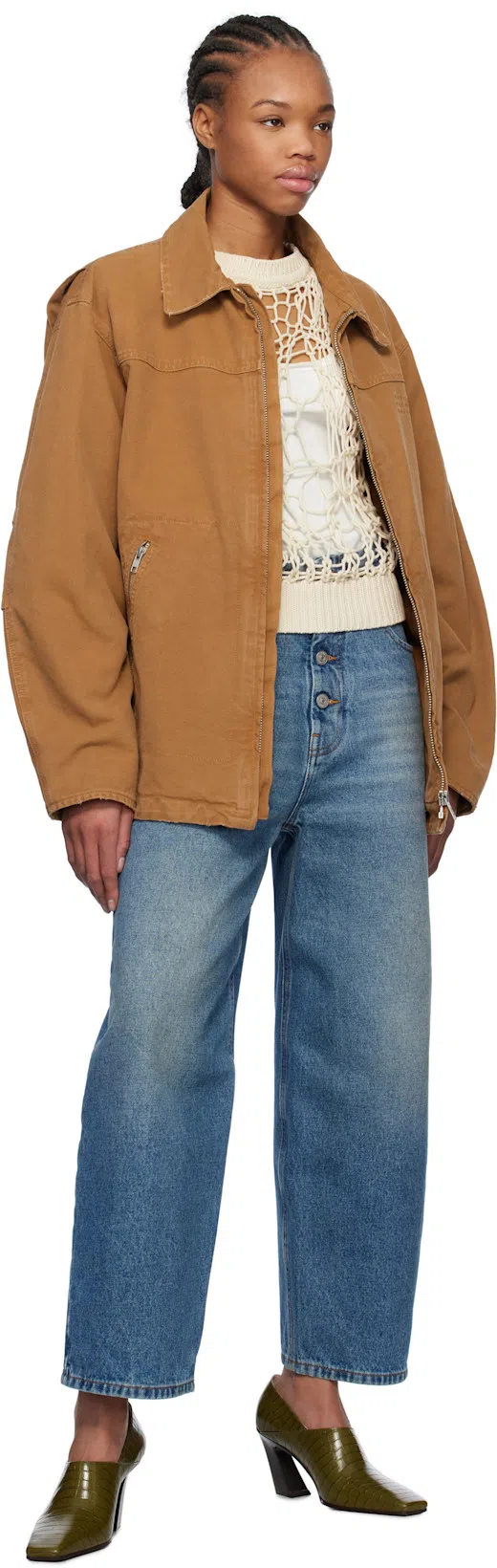 BOTTEGA VENETA Green Lewis Heels In 3310 Olive Oil