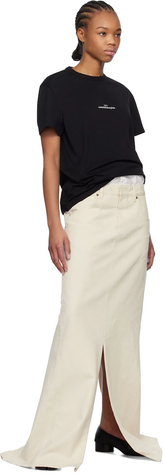 MAISON MARGIELA Split-toe Design Black Lambskin Pumps With Calfskin Lining