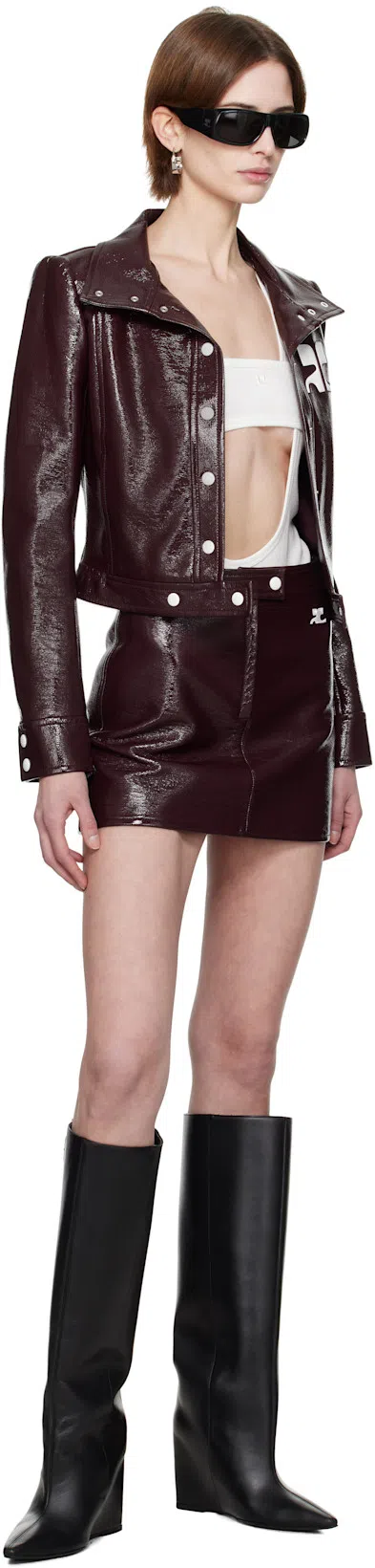 COURRÈGES Re-edition Vinyl Jacket Clothing In Burgundy