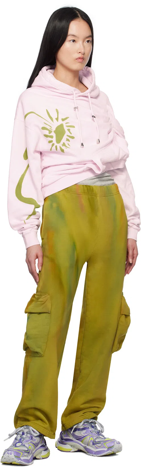 BALENCIAGA Runner 2 Lilac Yellow Polyurethane Sneakers In Purple