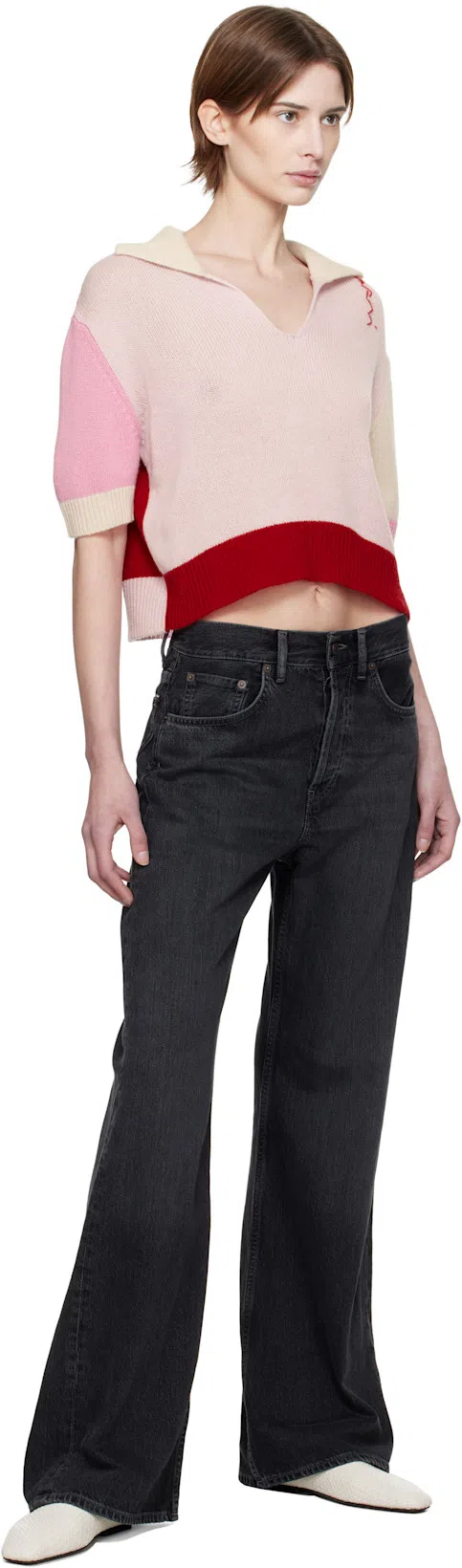 ACNE STUDIOS 2022 Flared High Waist Denim Jeans In Black
