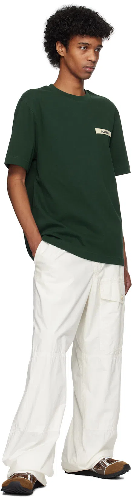 JACQUEMUS Le Gros Grain Logo-patch Crewneck T-shirt In Black