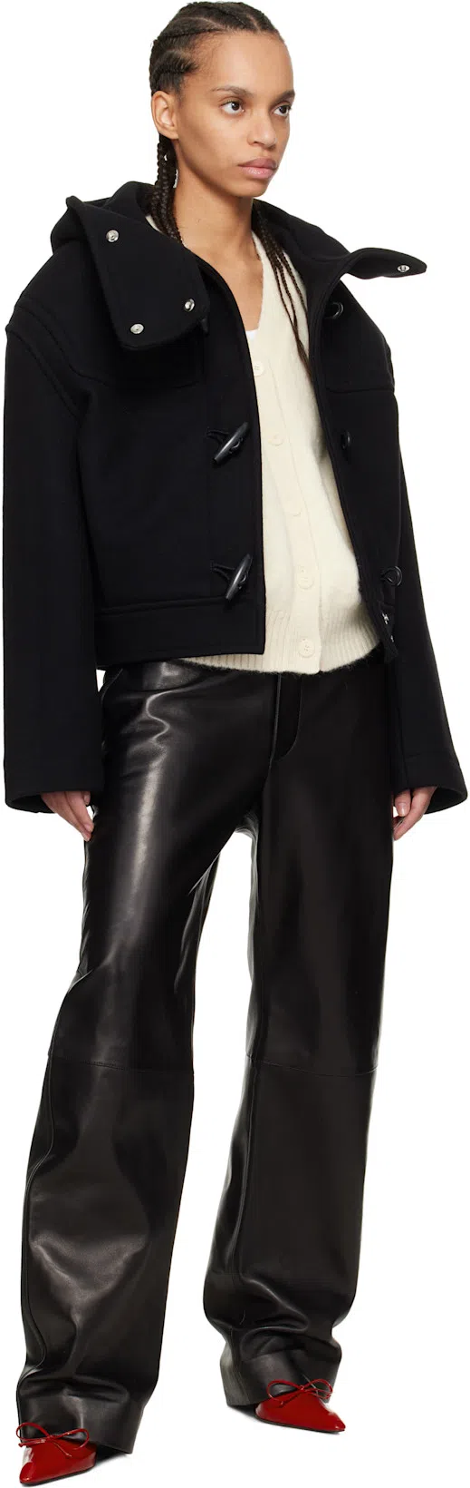 JACQUEMUS Les Slingbacks Cubisto Leather Slingback Pumps In Red