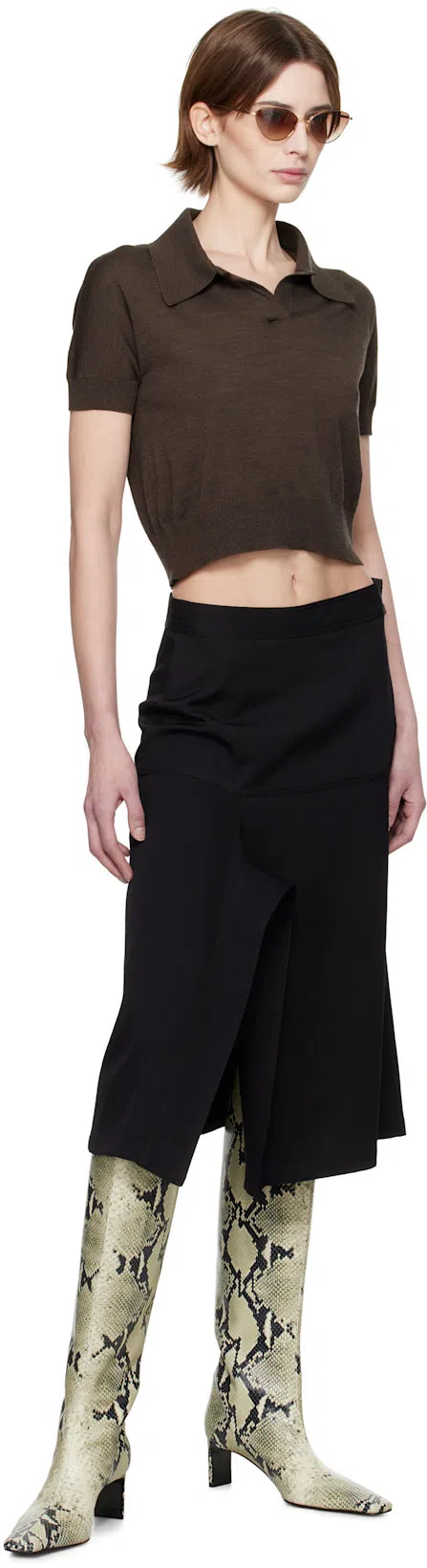 KHAITE Morgane Wool-blend Polo Sweater In Grapeseed