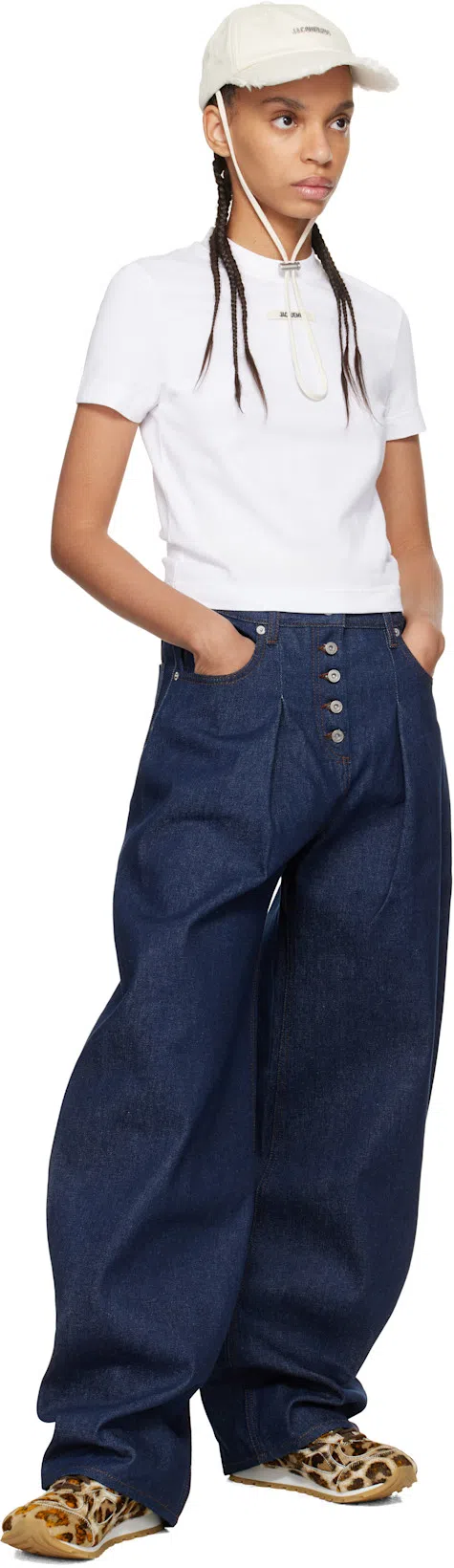 JACQUEMUS Roun Neck Cotton Logo T-shirt In Gray